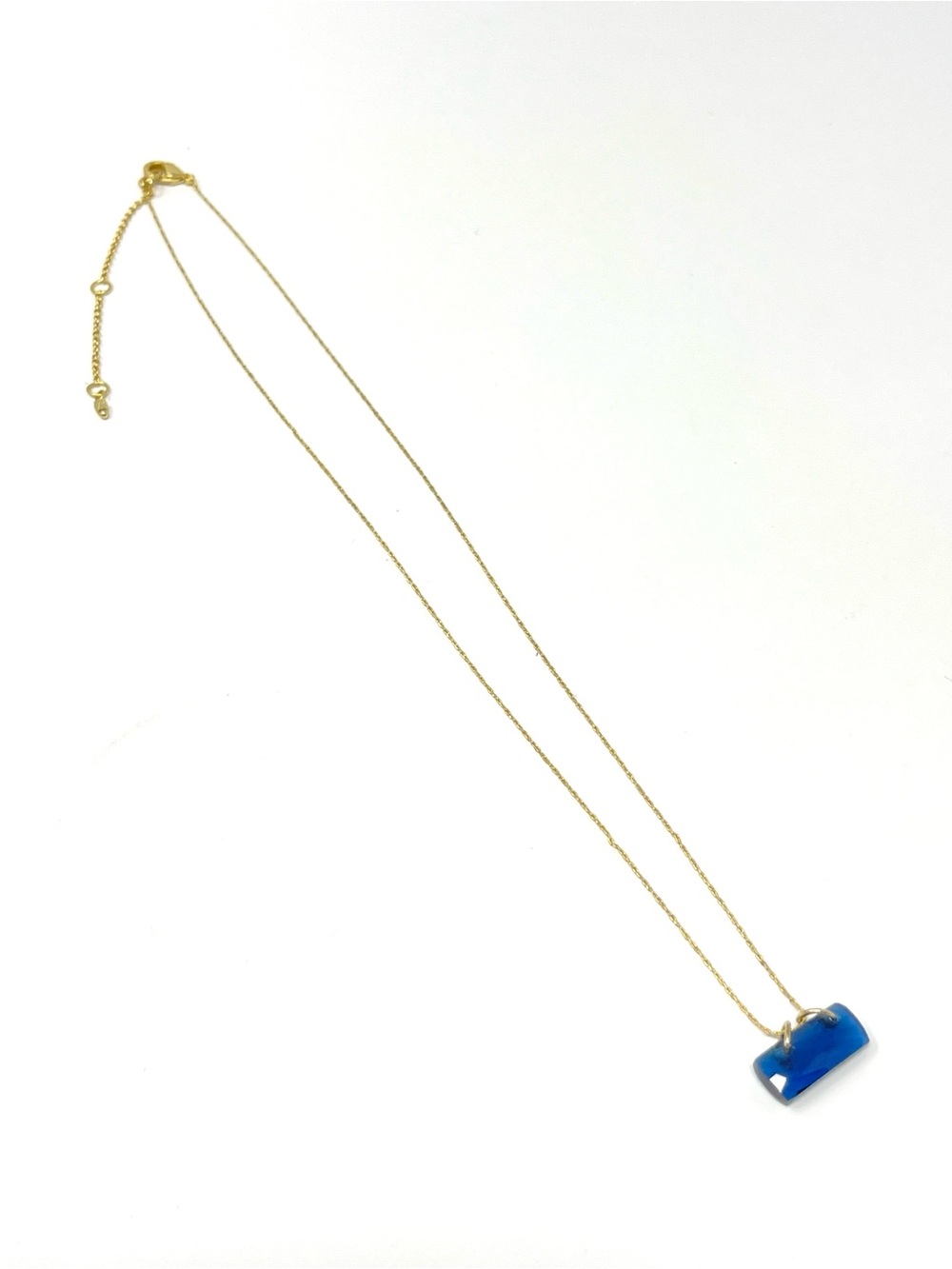 New Anthropologie September Birthstone Necklace Gold Blue Sapphire